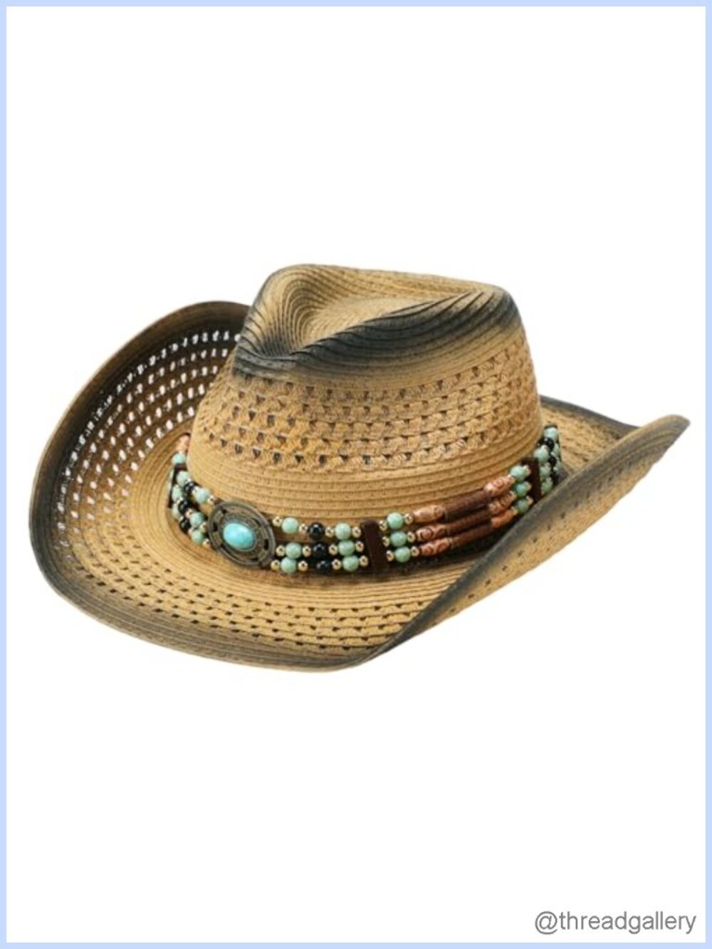 Cosweet Cowgirl Hat Woven Western Wide Brim Country Concert for Women